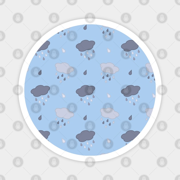 Rain Cloud Pattern in Light Blue Magnet by Kelly Gigi